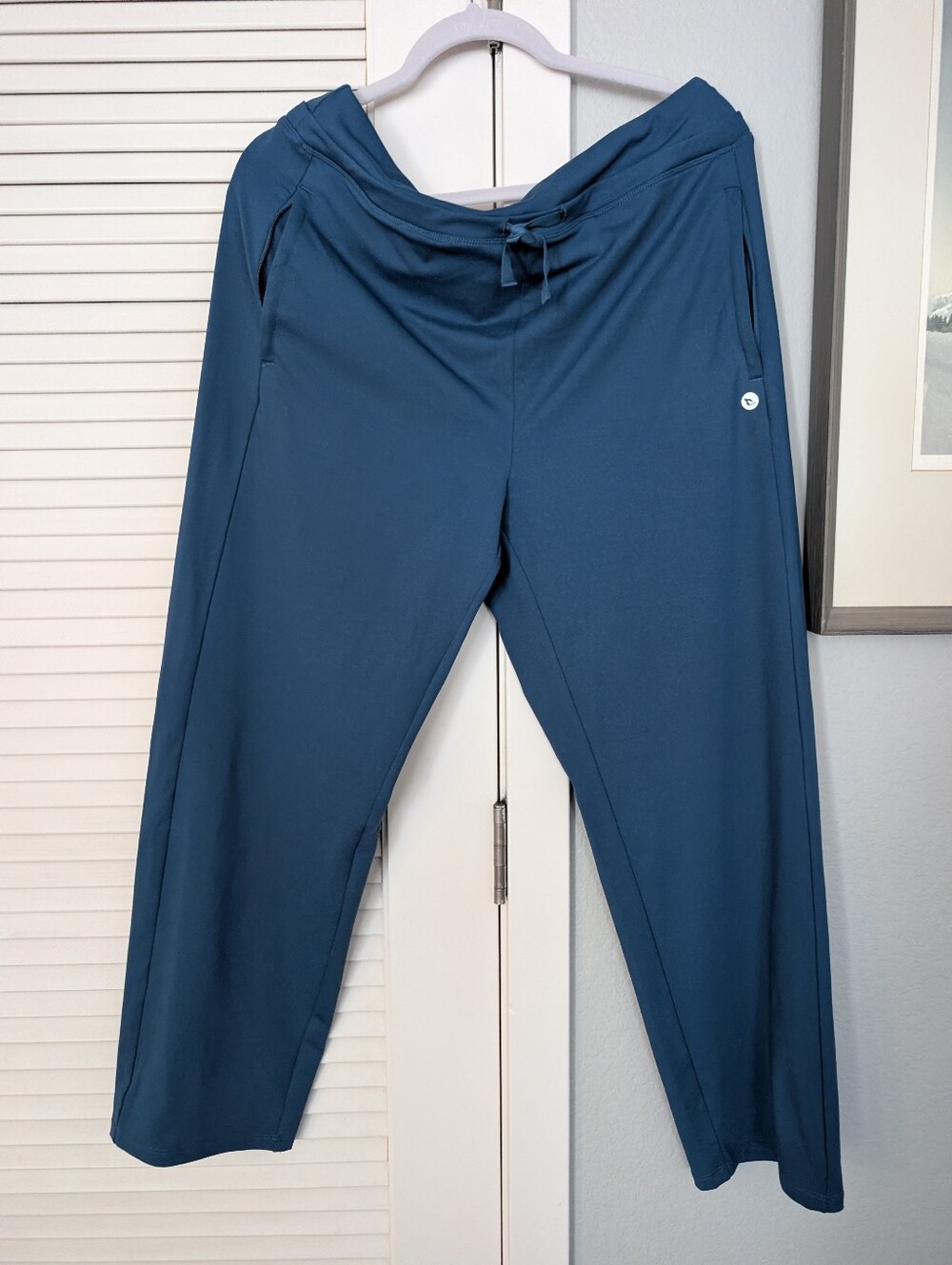 Baleaf Women's Teal Drawstring Knit Ankle Pants